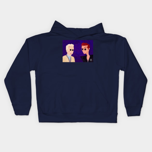 Coraline Aziraphale and Crowley Kids Hoodie by AC Salva